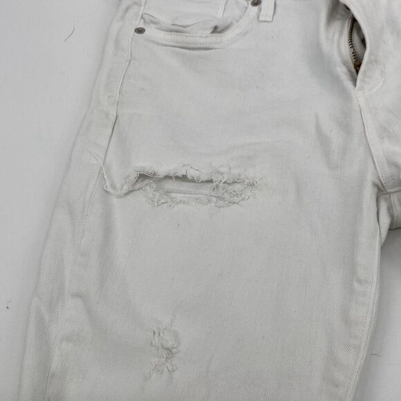 AGOLDE | Revolve Sophie Crop Distressed Mid -Rise Jeans white 29 - Picture 5 of 16